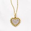 image:imageRossSimons 010 ct tw Diamond Beaded Heart Pendant in 14kt Yellow Gold