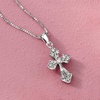 image:imageRossSimons 010 ct tw Diamond Cross Pendant Necklace in Sterling SilverDiamond