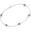 image:imageRossSimons 030 ct tw CZ and 20 ct tw Simulated Sapphire Evil Eye Station Bracelet in Sterling SilverSapphire