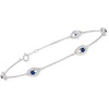 image:imageRossSimons 030 ct tw CZ and 20 ct tw Simulated Sapphire Evil Eye Station Bracelet in Sterling SilverSapphire