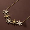 image:imageRossSimons 075 ct tw Diamond Flower Necklace in 18kt Gold Over SterlingDiamond