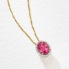 image:imageRossSimons 170 Carat Pink Tourmaline Pendant Necklace With 14 ct tw Diamonds in 14kt Yellow Gold 18 inches