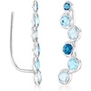 image:imageRossSimons 210 ct tw Tonal Blue Topaz Bubble Ear Climbers in Sterling Silver