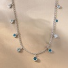 image:imageRossSimons 280 ct tw BezelSet Tonal Blue Topaz Station Necklace in Sterling Silver 18 inches