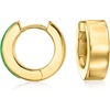 image:imageRossSimons Jade and 18kt Gold Over Sterling Reversible Huggie Hoop Earrings
