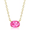 image:imagePure Collection by RossSimons 060 Carat Oval LabGrown Pink Sapphire Necklace in 18kt Gold Vermeil 16 inches