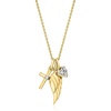 image:imageRossSimons 010 ct tw Diamond FaithInspired Charm Necklace in 18kt Gold Over Sterling 18 inches