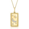 image:imageRossSimons 010 ct tw LabGrown Diamond Moon and Star Pendant Necklace in 18kt Gold Over SterlingDiamond