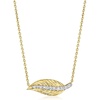 image:imageRossSimons 015 ct tw Diamond Leaf Necklace in 18kt Gold Over Sterling 18 inches
