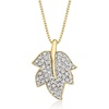 image:imageRossSimons 020 ct tw Diamond Leaf Pendant Necklace in 18kt Gold Over Sterling 18 inches