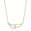 image:imageRossSimons 025 ct tw Diamond Interlocking Loop Necklace in 18kt Gold Over Sterling 18 inches