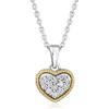 image:imageRossSimons 025 ct tw Pave Diamond Heart Pendant Necklace in Sterling Silver and 14kt Yellow Gold 18 inches