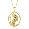 image:imageRossSimons 030 ct tw Citrine and Black Enamel Leopard Pendant Necklace With Tsavorites in 18kt Gold Over Sterling 18 inches