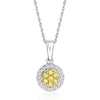image:imageRossSimons 040 ct tw Yellow and White Diamond Pendant Necklace in Sterling Silver 18 inches