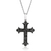 image:imageRossSimons 050 ct tw Black Diamond Cross Pendant Necklace in Sterling Silver 18 inches