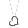 image:imageRossSimons 050 ct tw Black Diamond Heart Pendant Necklace in Sterling Silverdiamondcolored