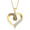 image:imageRossSimons 050 ct tw Brown and White Diamond Heart Pendant Necklace in 18kt Gold Over Sterling 18 inches