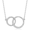 image:imageRossSimons 050 ct tw Diamond Interlocking Circle Necklace in Sterling SilverDiamond