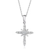 image:imageRossSimons 065 ct tw LabGrown Diamond Cross Pendant Necklace in Sterling Silver 18 inches
