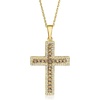 image:imageRossSimons 070 ct tw Brown and White Diamond Cross Pendant Necklace in 18kt Gold Over Sterling 18 inches