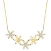 image:imageRossSimons 075 ct tw Diamond Flower Necklace in 18kt Gold Over SterlingDiamond