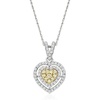 image:imageRossSimons 075 ct tw Yellow and White Diamond Heart Pendant Necklace in Sterling Silver 18 inches