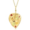 image:imageRossSimons 093 ct tw MultiGemstone Leaf Pendant Necklace in 18kt Gold Over Sterling 18 inches