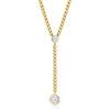 image:imageRossSimons 100 ct tw BezelSet LabGrown Diamond and 18kt Gold Over Sterling Beaded YNecklace 18 inches