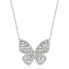 image:imageRossSimons 100 ct tw Diamond Butterfly Necklace in Sterling Silver 18 inches