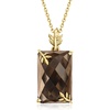 image:imageRossSimons 1300 Carat Smoky Quartz Leaf Pendant Necklace in 18kt Gold Over Sterling 18 inches