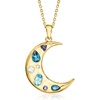 image:imageRossSimons 139 ct tw MultiGemstone Moon Pendant Necklace With LabGrown Diamonds in 18kt Gold Over Sterling 18 inches