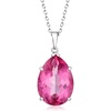 image:imageRossSimons 1400 Carat Pink Topaz Pendant Necklace in Sterling Silver 18 inches