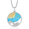 image:imageRossSimons 160 ct tw White Topaz and 20 ct tw Citrine Sun and Starry Sky Pendant Necklace With Multicolored Enamel in 2Tone Sterling Silver