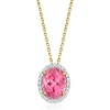 image:imageRossSimons 170 Carat Pink Tourmaline Pendant Necklace With 14 ct tw Diamonds in 14kt Yellow Gold 18 inches