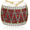 image:imageRossSimons 170 ct tw Garnet and 60 ct tw White Zircon Drum PinPendant With White Enamel in 18kt Gold Over Sterling