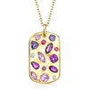 image:imageRossSimons 193 ct tw Scattered MultiGemstone Tag Pendant Necklace With LabGrown Diamonds in 18kt Gold Over Sterling 18 inches