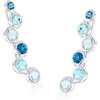image:imageRossSimons 210 ct tw Tonal Blue Topaz Bubble Ear Climbers in Sterling Silver