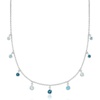 image:imageRossSimons 280 ct tw BezelSet Tonal Blue Topaz Station Necklace in Sterling Silver 18 inches