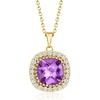 image:imageRossSimons 550 Carat Amethyst and 110 ct tw White Topaz Pendant Necklace in 18kt Gold Over Sterling 18 inches