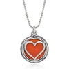 image:imageRossSimons Carnelian Heart Overlay Necklace in Sterling SilverCarnelian