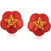 image:imageRossSimons Carnelian and 30 ct tw Citrine Flower Earrings in 18kt Gold Over Sterling