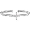 image:imageRossSimons Charles Garnier Grace 50 ct tw CZ Sideways Cross Cuff Bracelet in Sterling Silver 75 inches