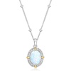 image:imageRossSimons Charles Garnier LOpal LabGrown Opal Pendant Necklace With 30 ct tw Czs in Sterling Silver and 18kt Gold Over Sterling 17 inches