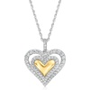 image:imageRossSimons Charles Garnier Serena 50 ct tw CZ Heart Pendant Necklace in Sterling Silver and 18kt Gold Over Sterling 17 inches
