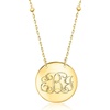 image:imageRossSimons Italian 10kt Yellow Gold Personalized Disc and Bead Station Necklace180 Inches