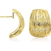 image:imageRossSimons Italian 14kt Yellow GoldPlated Textured CHoop Earrings