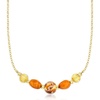 image:imageRossSimons Italian Brown and Orange Murano Glass Bead Necklace in 18kt Gold Over Sterling 18 inches