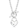 image:imageRossSimons Italian Sterling Silver Heart Toggle NecklaceNo Gemstone