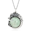 image:imageRossSimons Jade Dragon Pendant Necklace With Single Black Sapphire in Sterling Silver 18 inches