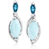 image:imageRossSimons Larimar and 40 ct tw London Blue Topaz Drop Earrings in Sterling Silver